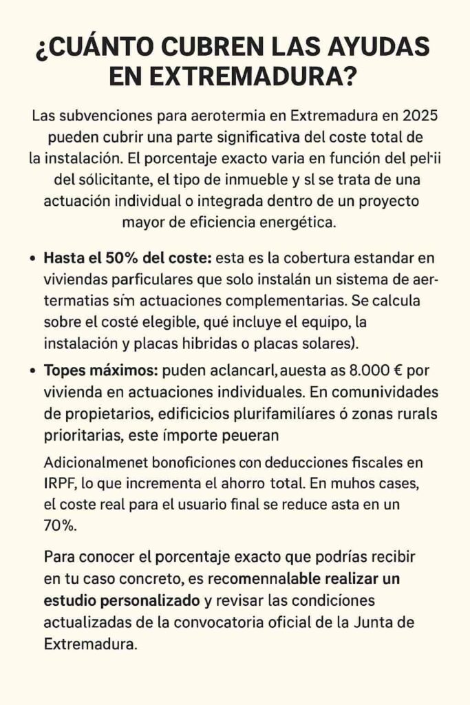 requisitos para solicitar subvencion junta extremadura aerotermia